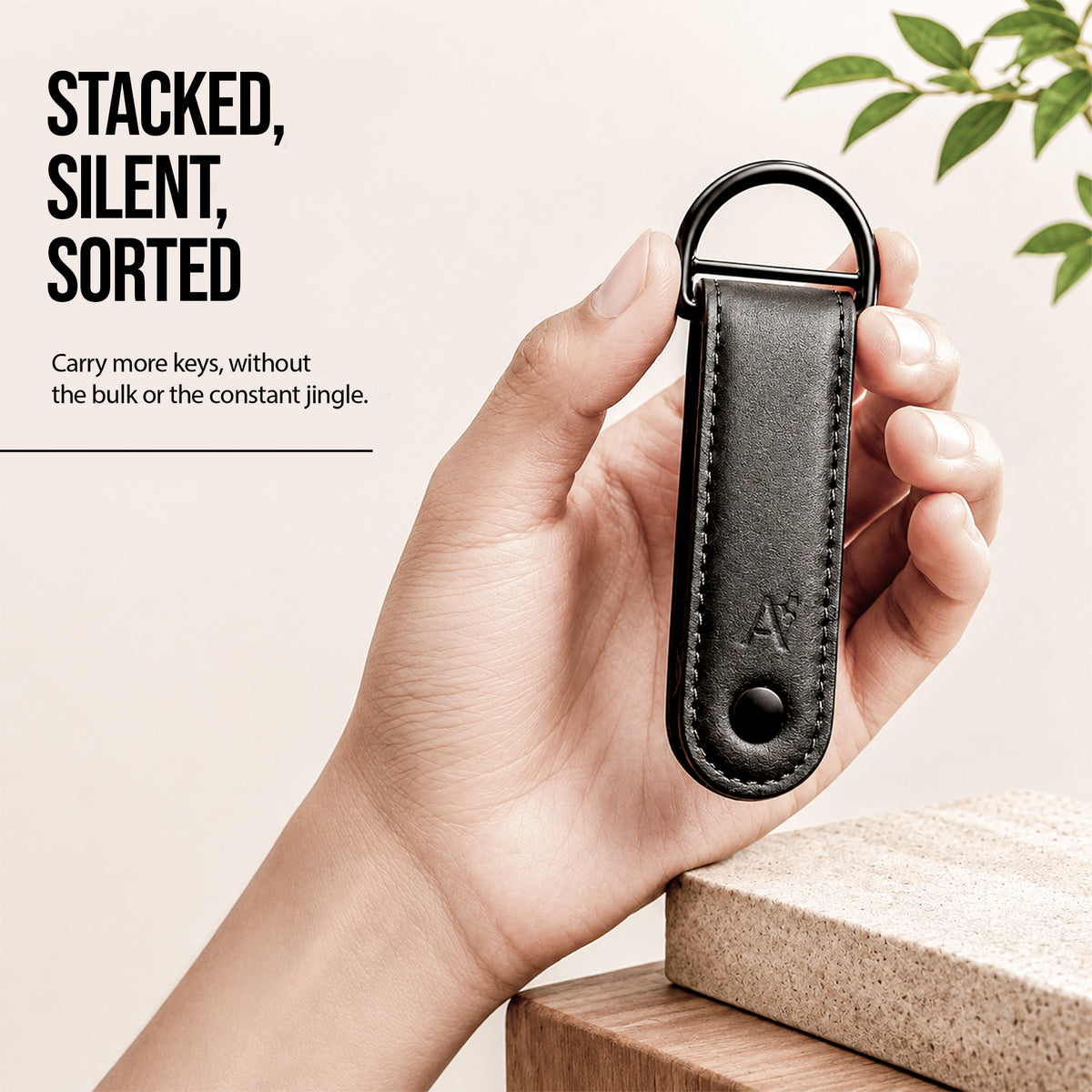 Key Organizer Black Leather