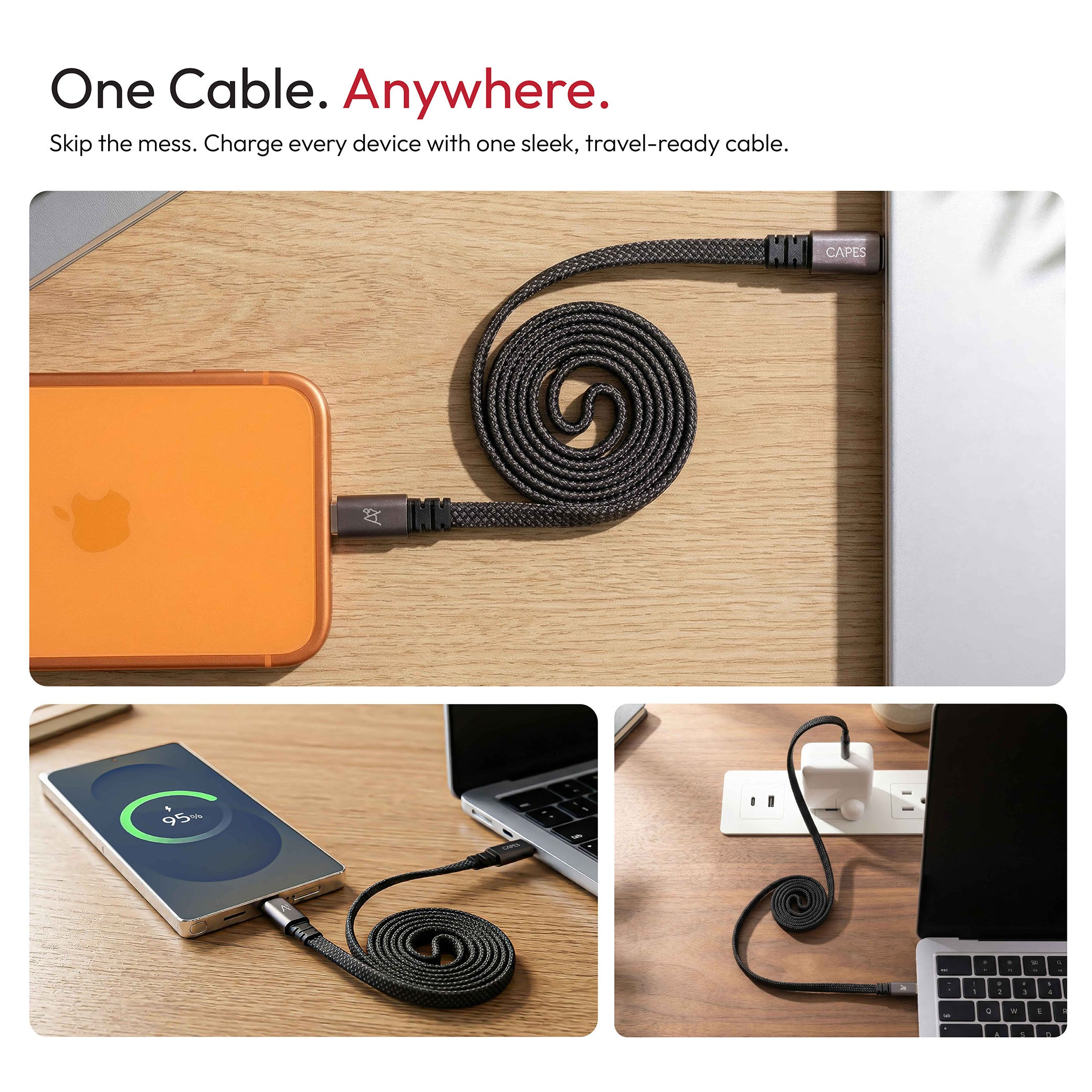 MagLock Type C to C Flat Magnetic 240W Fast Charging Cable [1M]