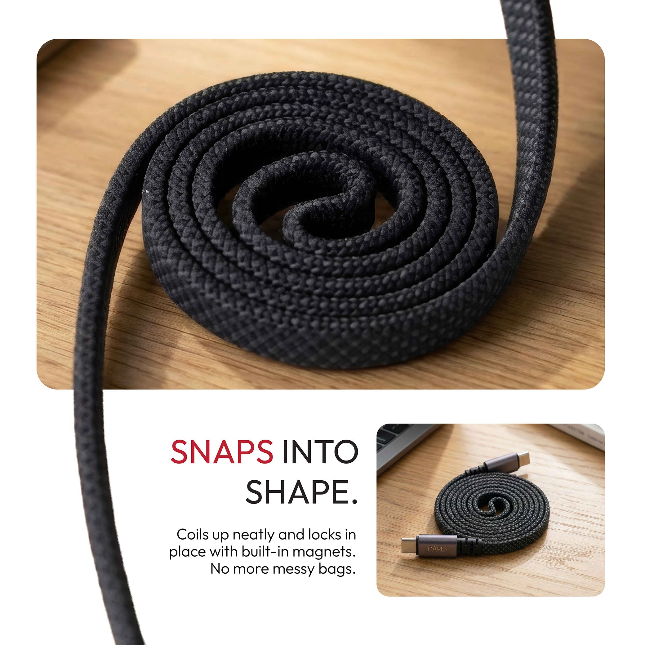 MagLock Type C to C Flat Magnetic 240W Fast Charging Cable [1M]