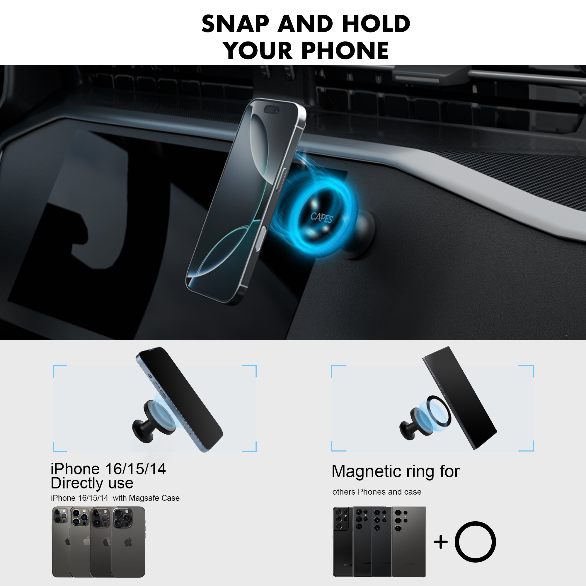 MagLock Car Mount for Dashboard