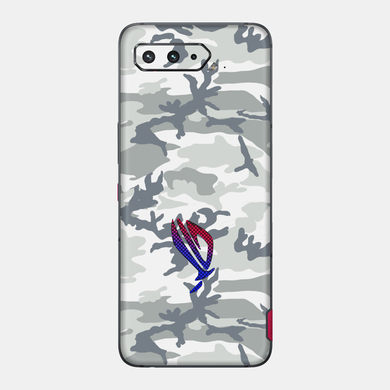 Snow Camo Glass Back