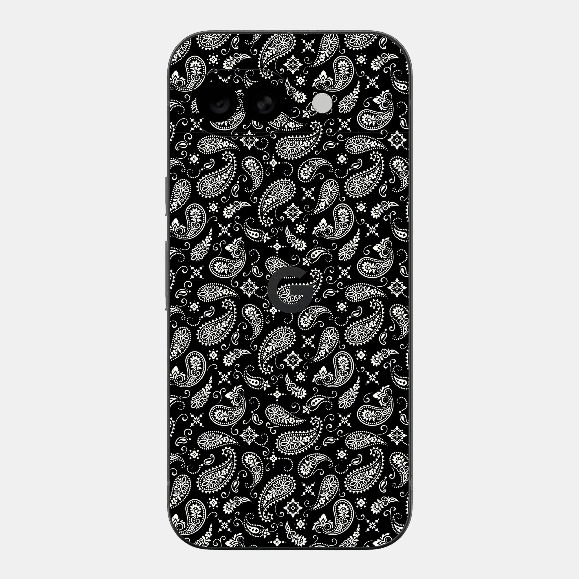 Black Paisley Glass Back