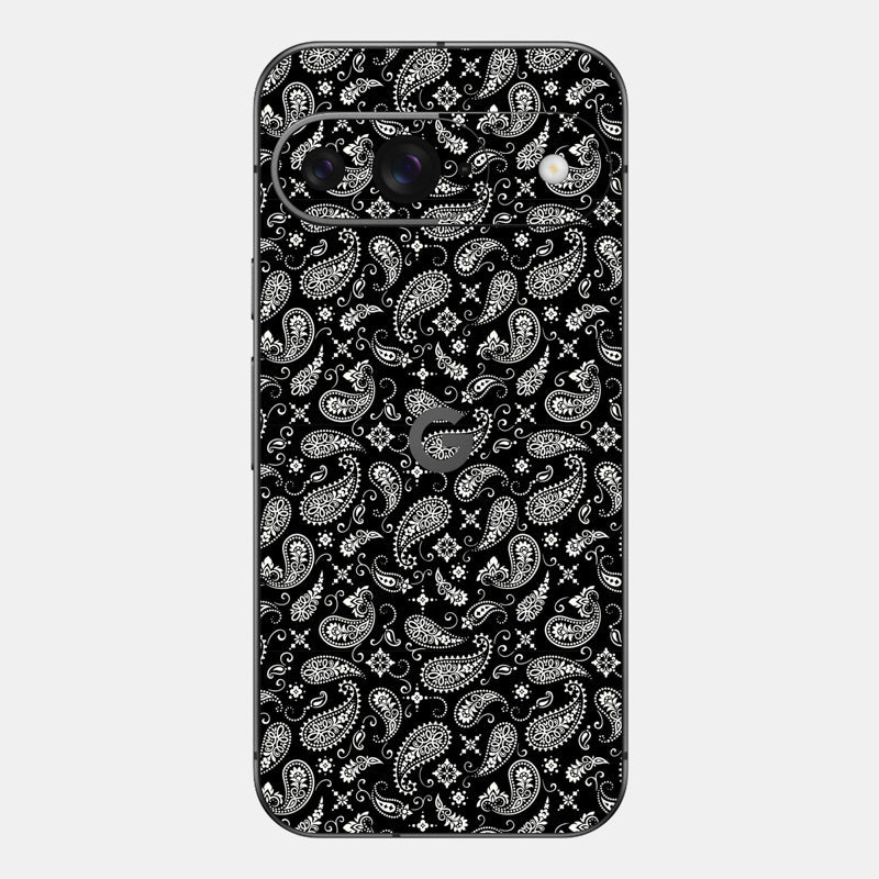 Black Paisley Glass Back