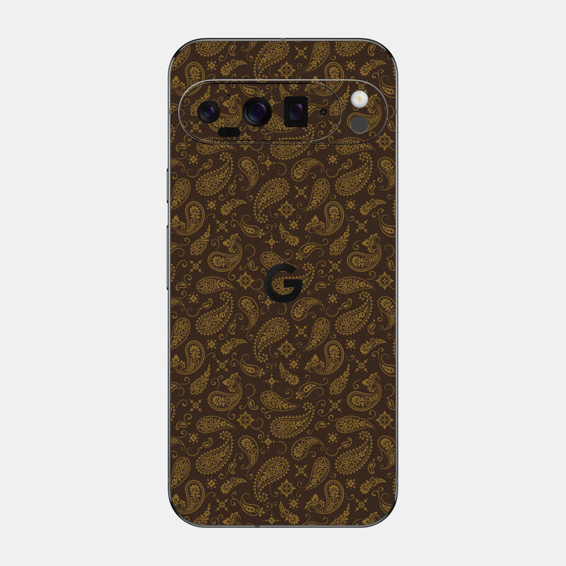 Brown Paisley Glass Back