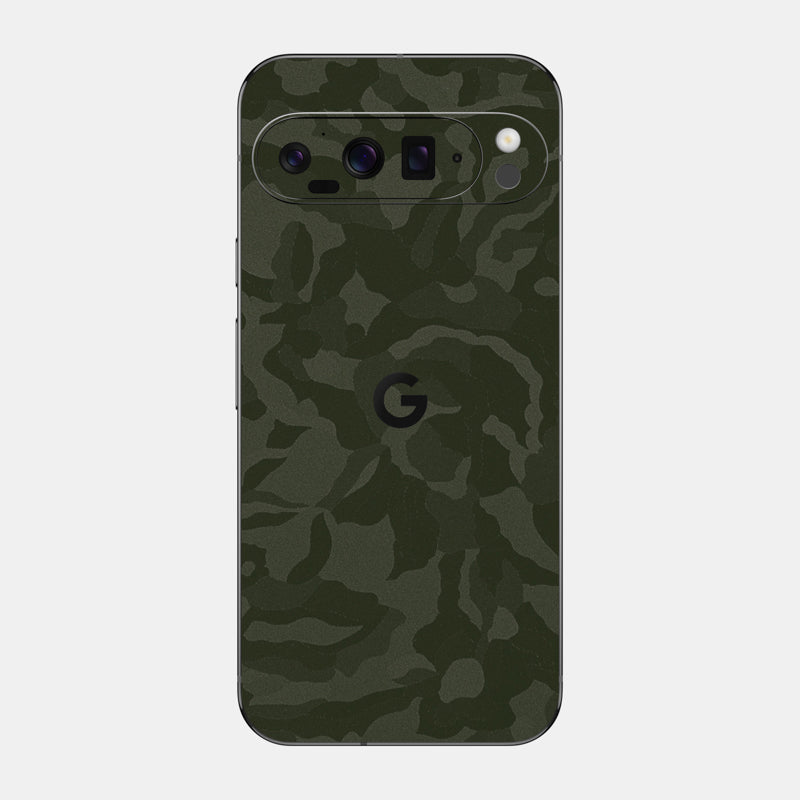 Green Camo Glass Back