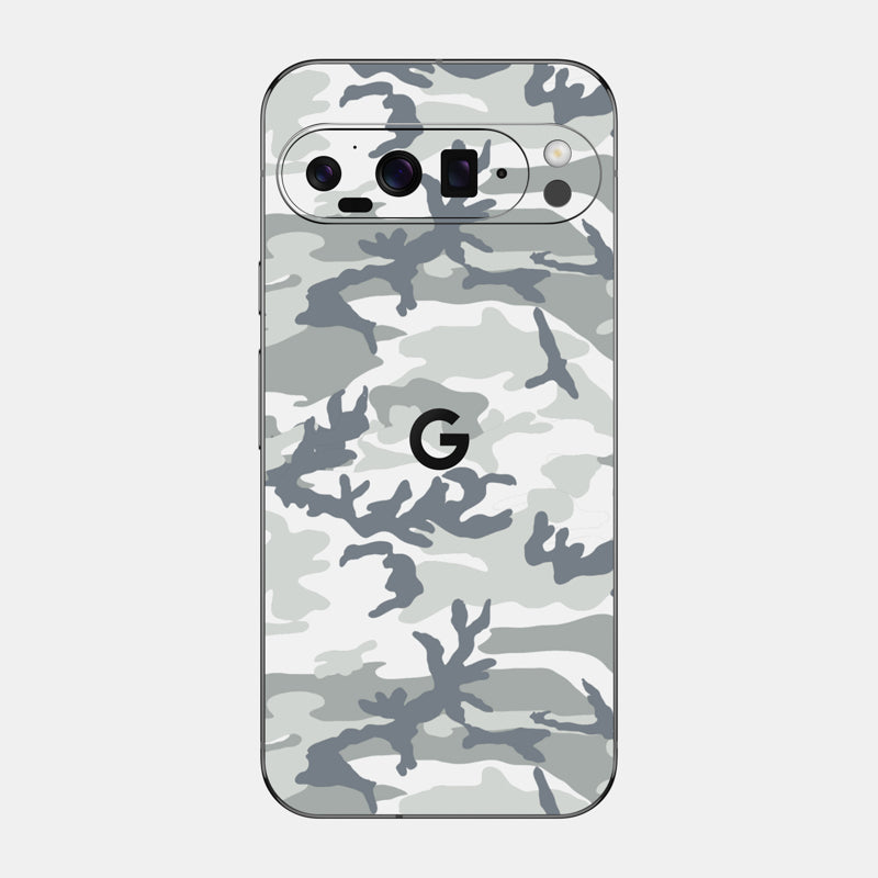 Snow Camo Glass Back