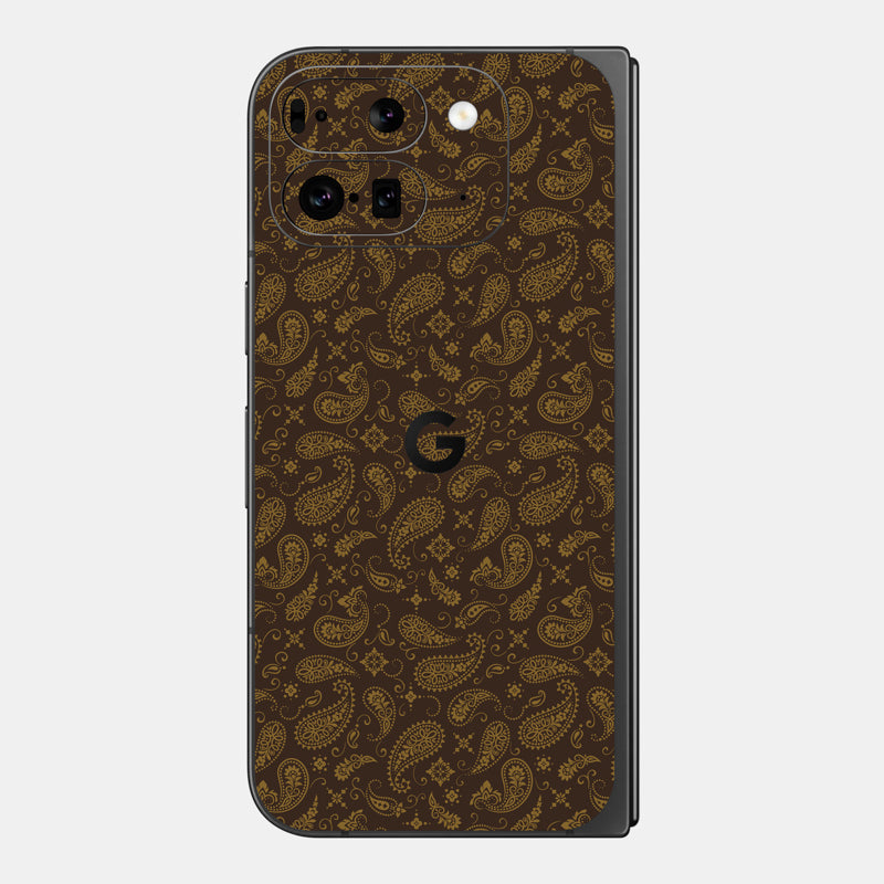 Brown Paisley Glass Back