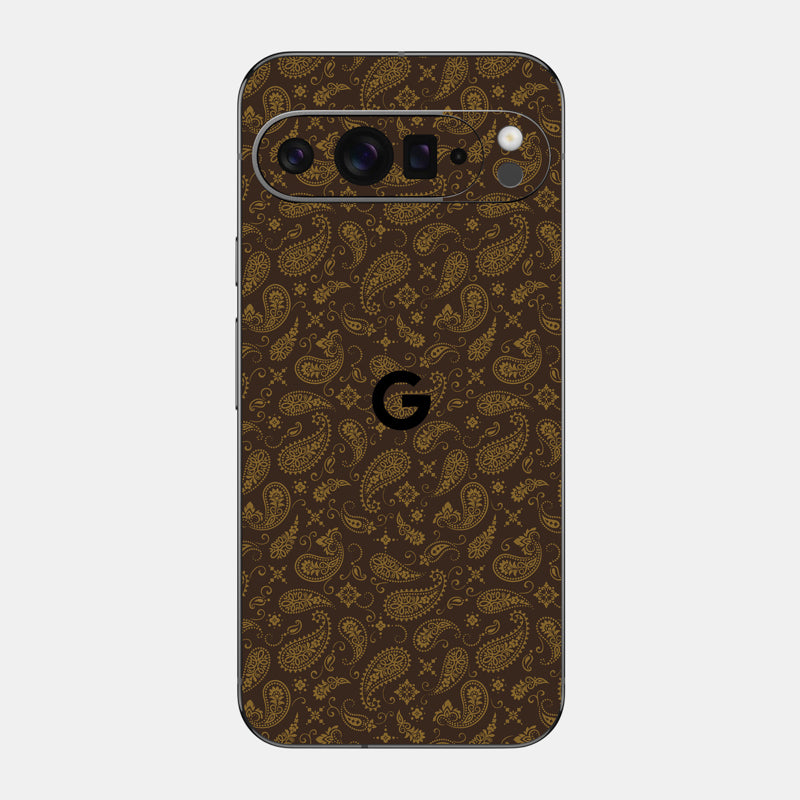 Brown Paisley Glass Back