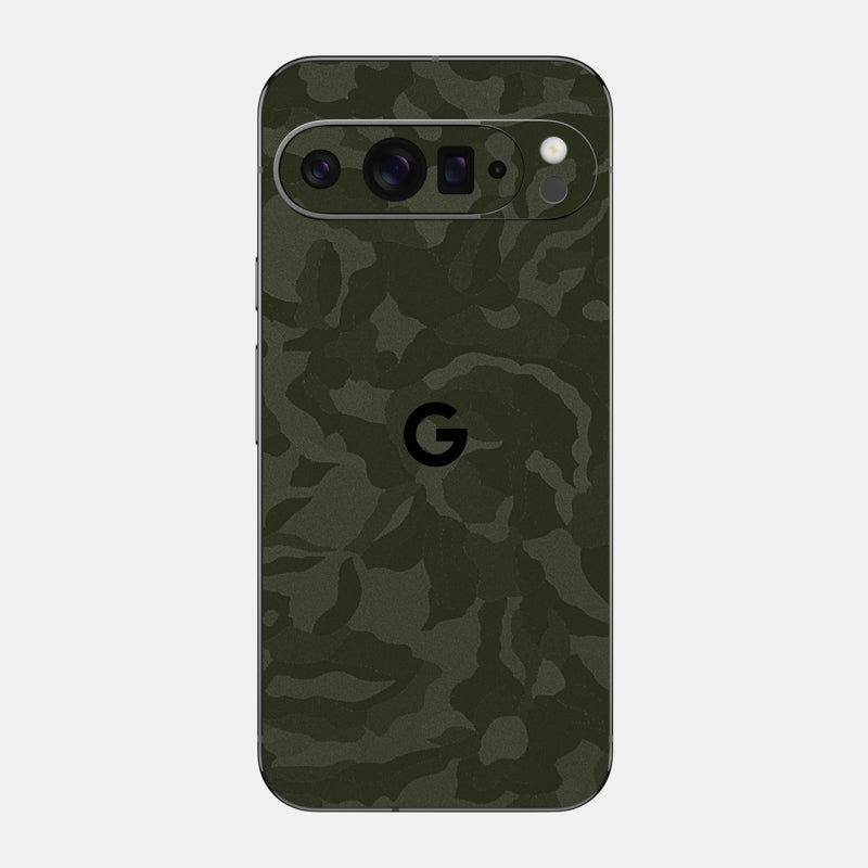 Green Camo Glass Back