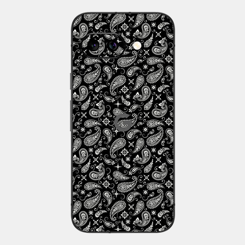 Black Paisley Glass Back
