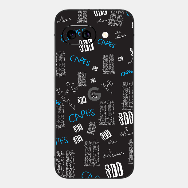 Black Scribble Glass Back