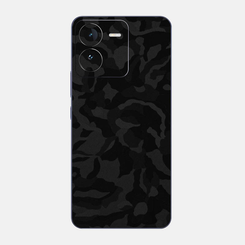 Black Camo Glass Back