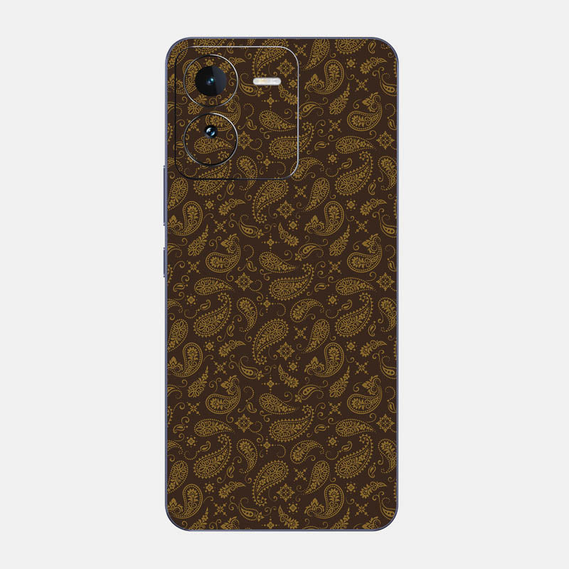 Brown Paisley Glass Back