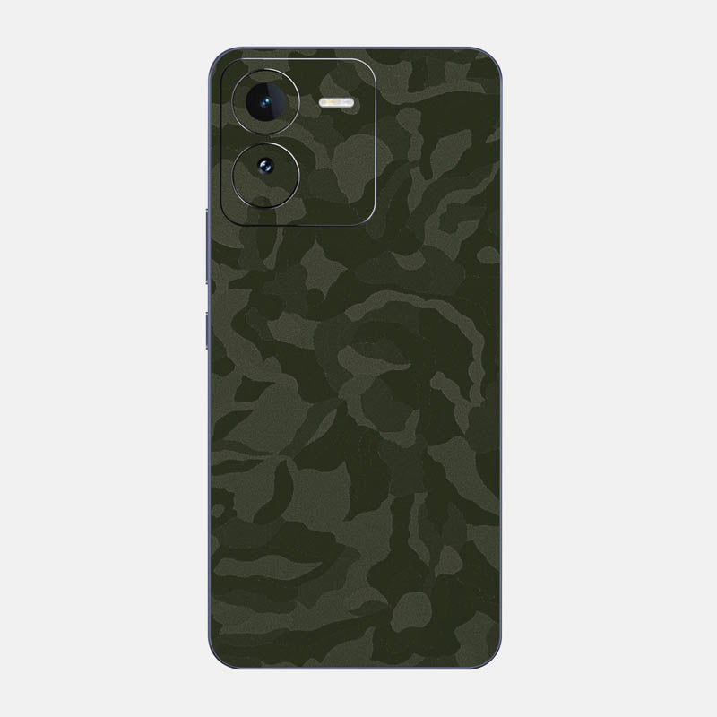 Green Camo Glass Back