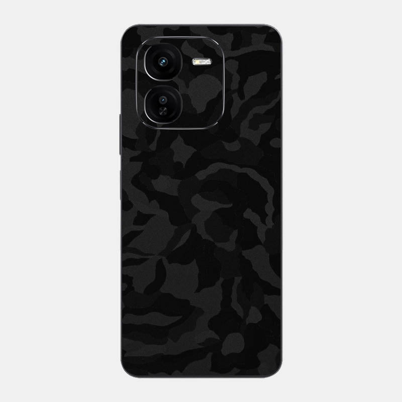 Black Camo Glass Back