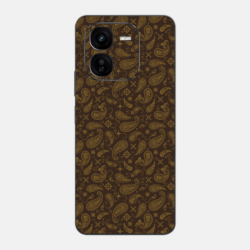 Brown Paisley Glass Back