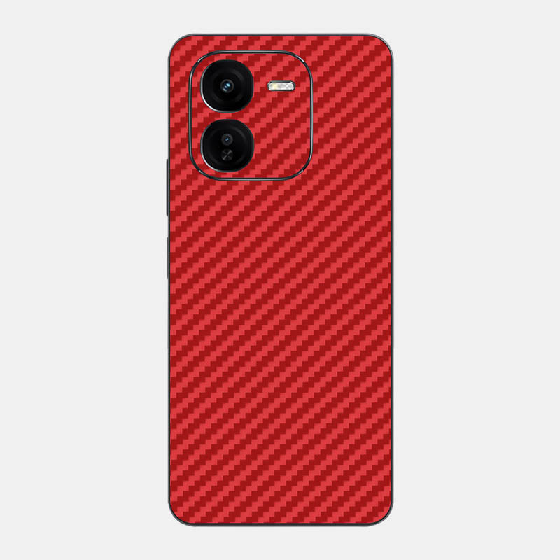 Carbon Fibre Red Glass Back