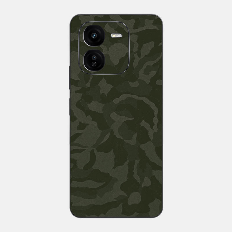 Green Camo Glass Back