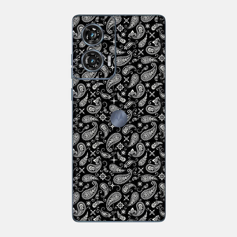 Black Paisley Glass Back