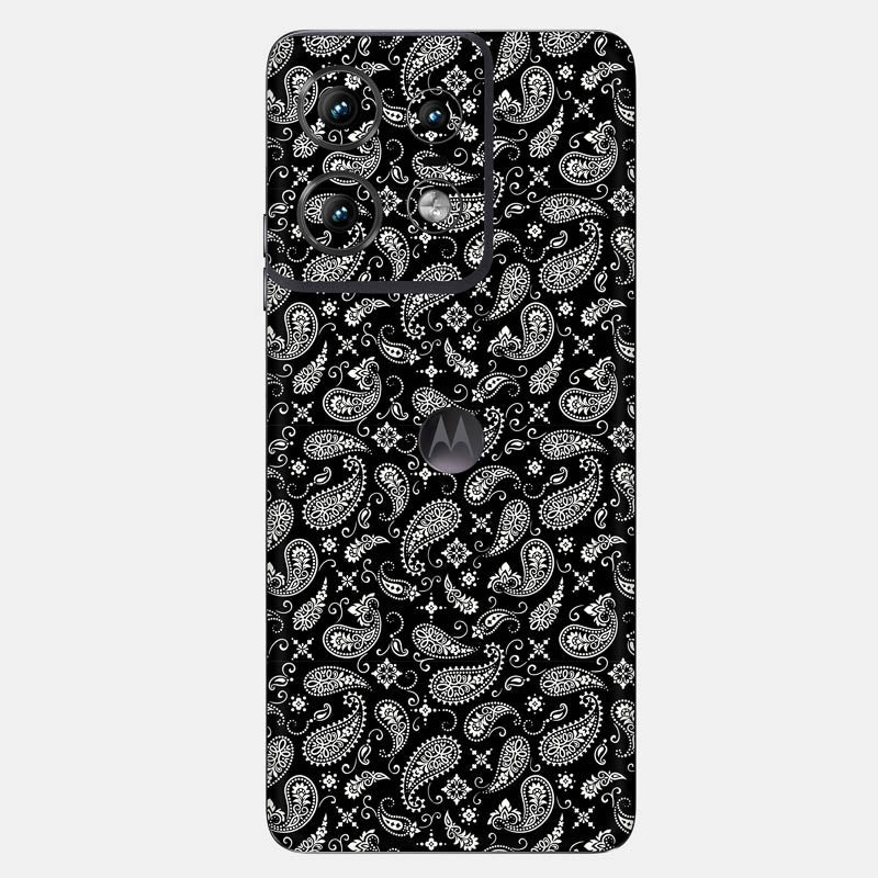 Black Paisley Glass Back