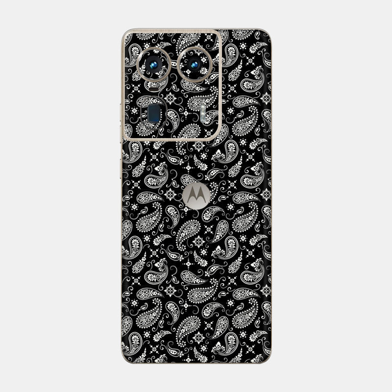 Black Paisley Glass Back