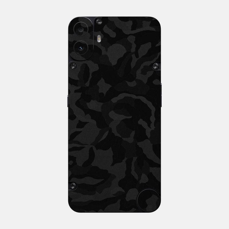 Black Camo Glass Back