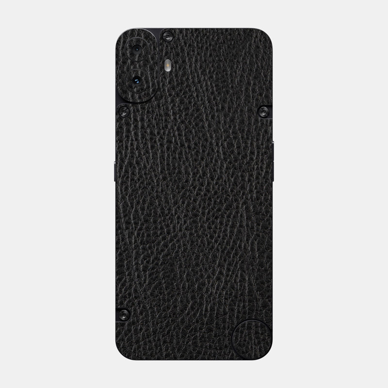 Black Leather Glass Back