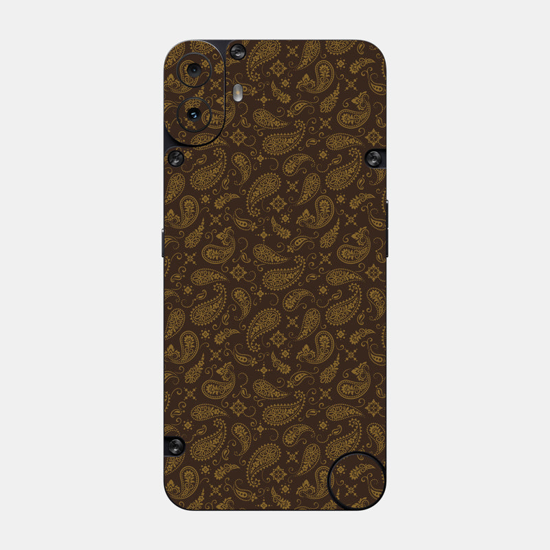 Brown Paisley Glass Back