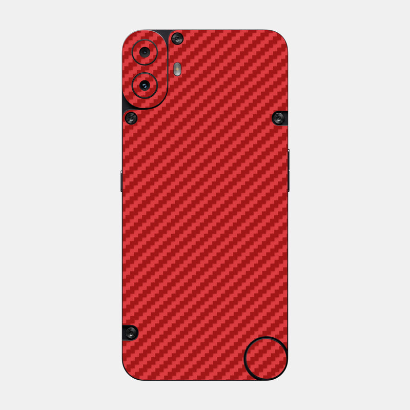 Carbon Fibre Red Glass Back