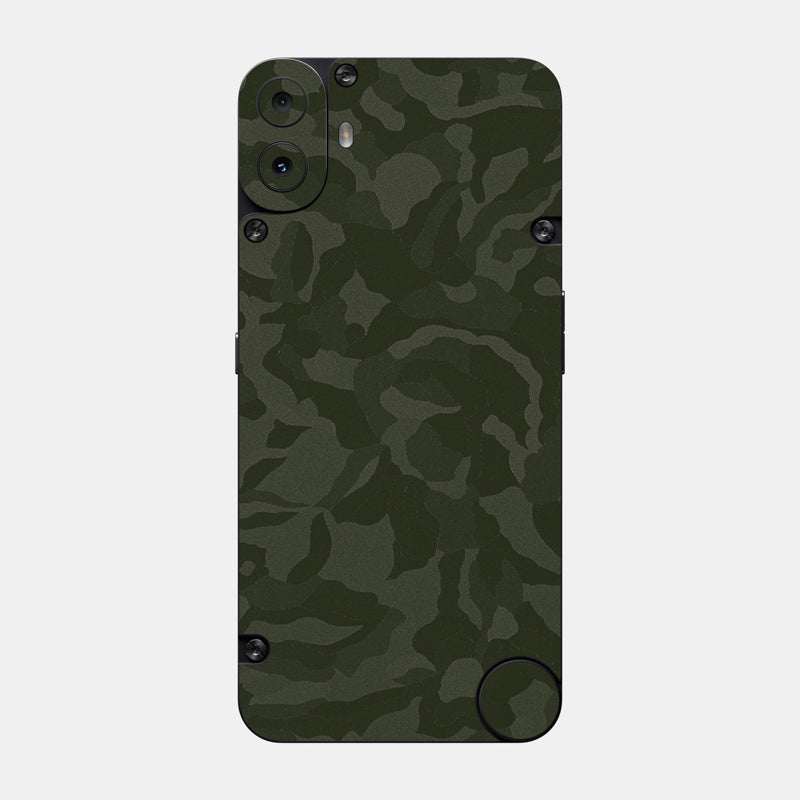 Green Camo Glass Back