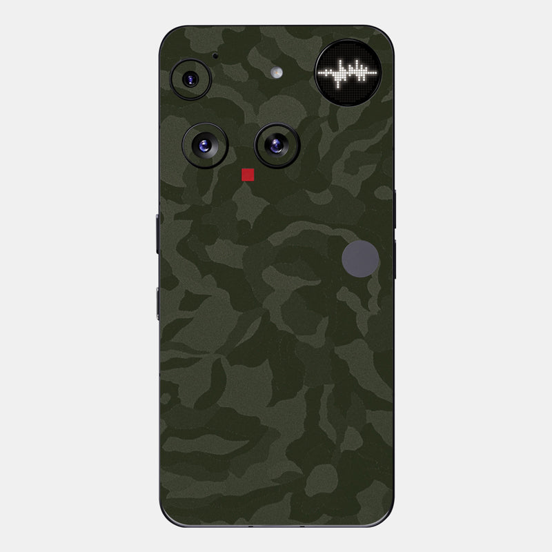 Green Camo Glass Back