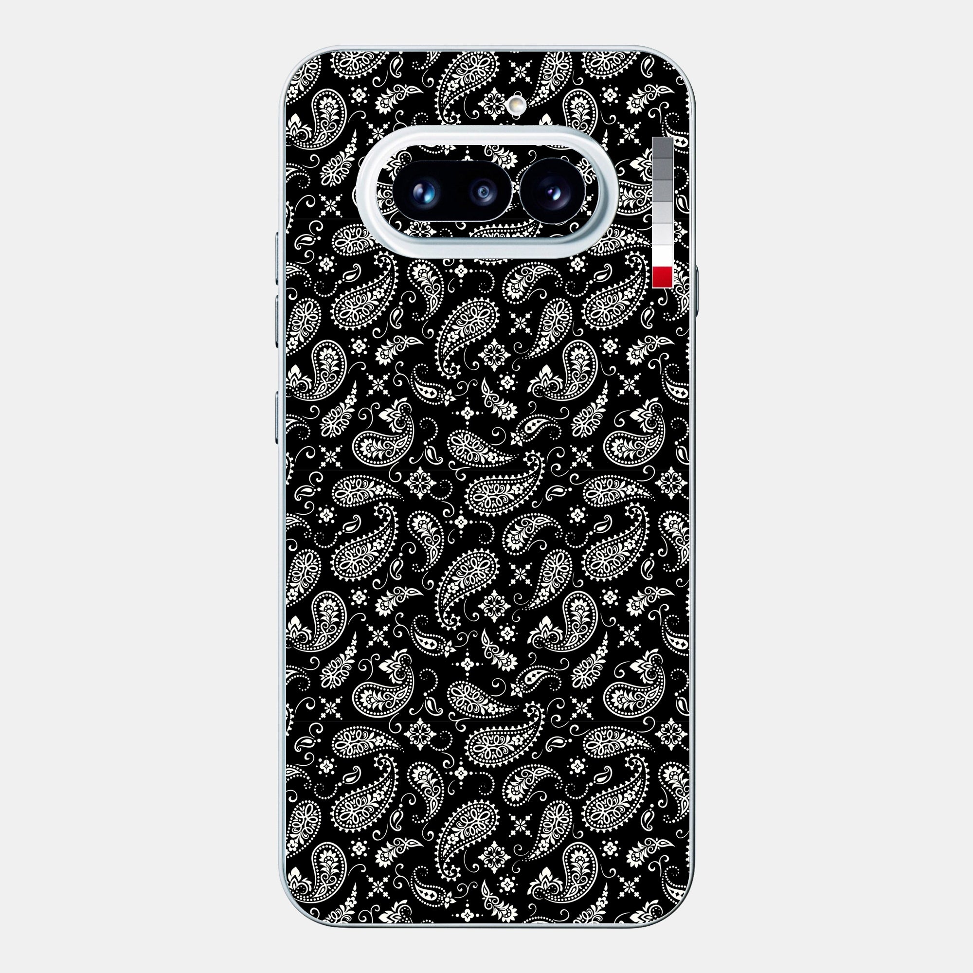 Black Paisley Glass Back
