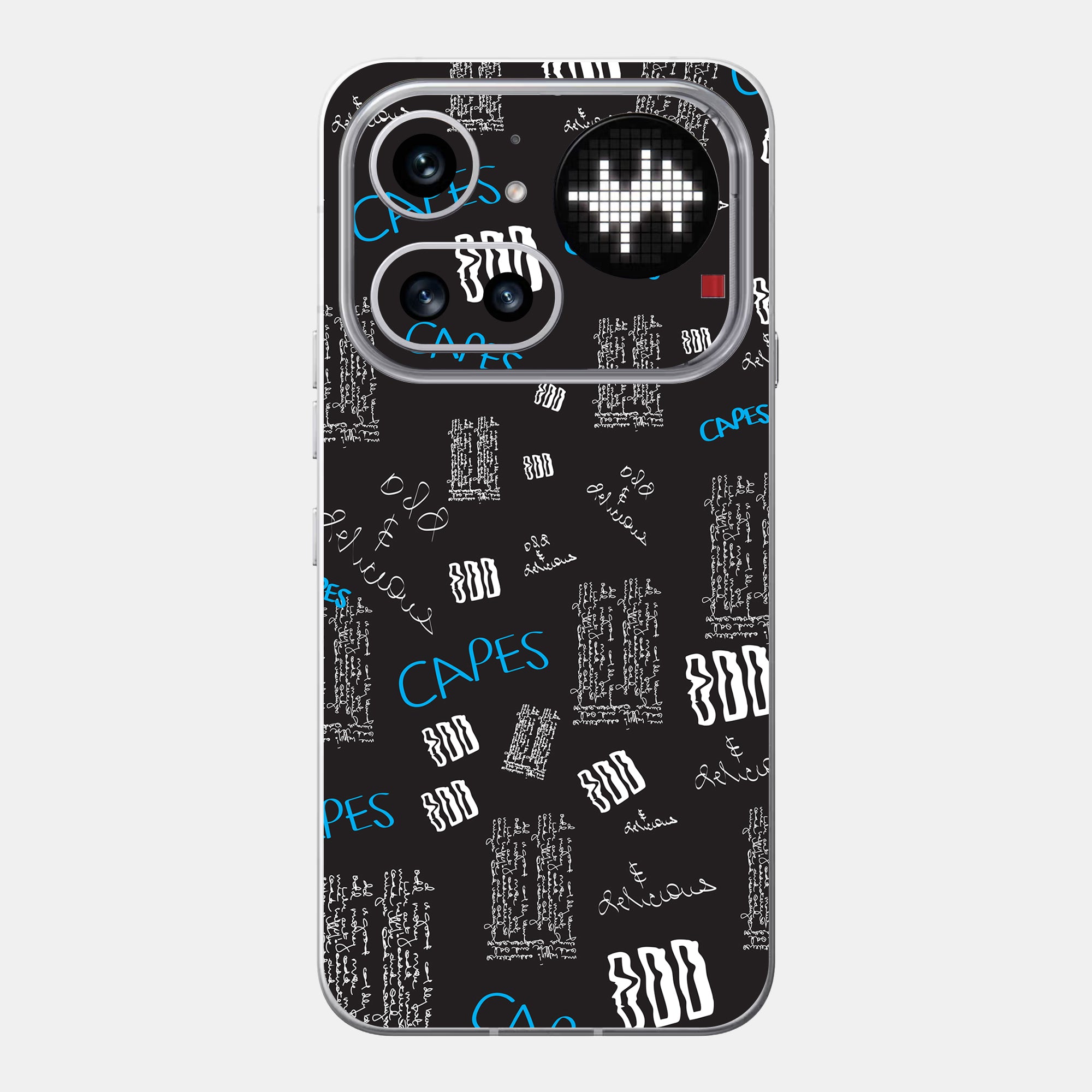 Black Scribble Glass Back