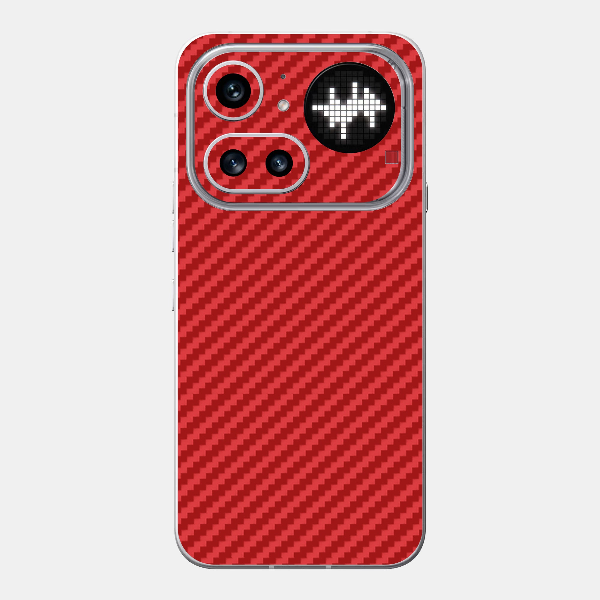 Carbon Fibre red Glass Back
