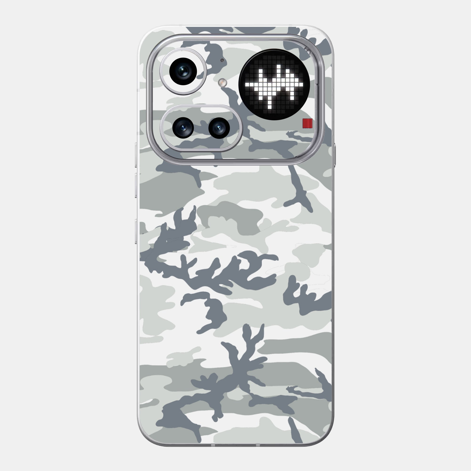 Snow Camo Glass Back