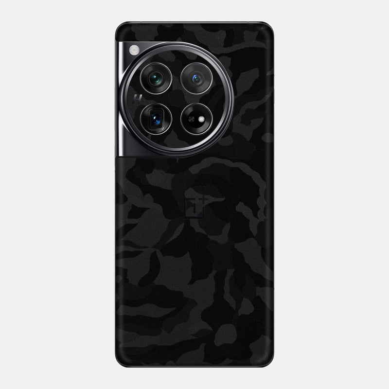 Black Camo Glass Back