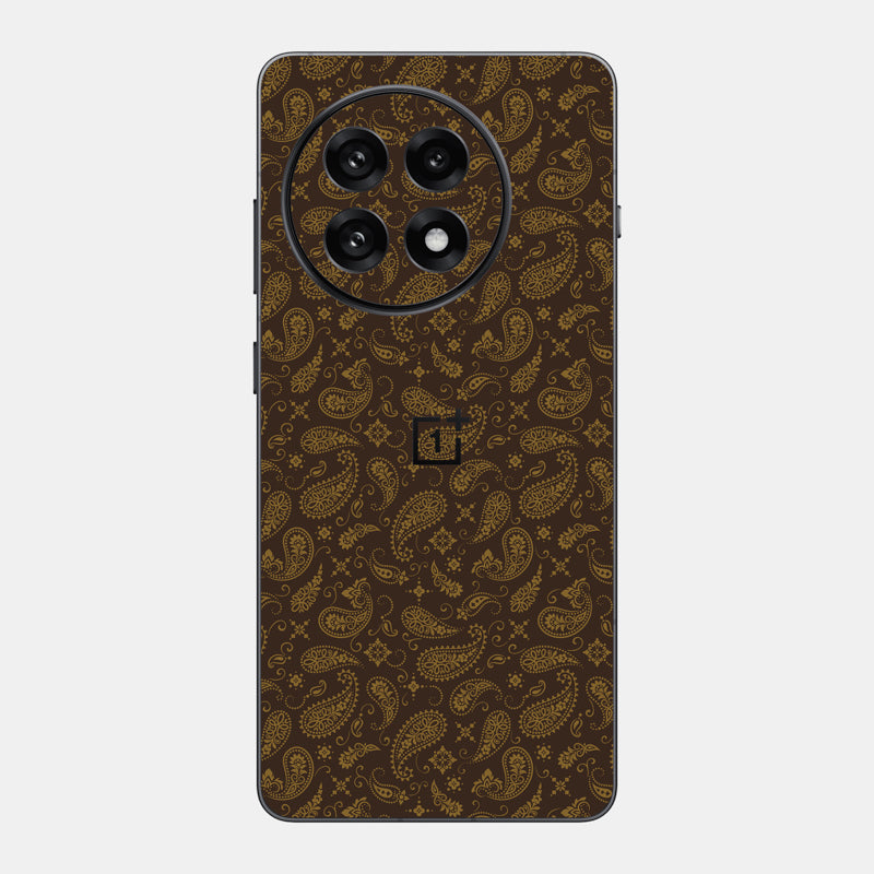 Brown Paisley Glass Back