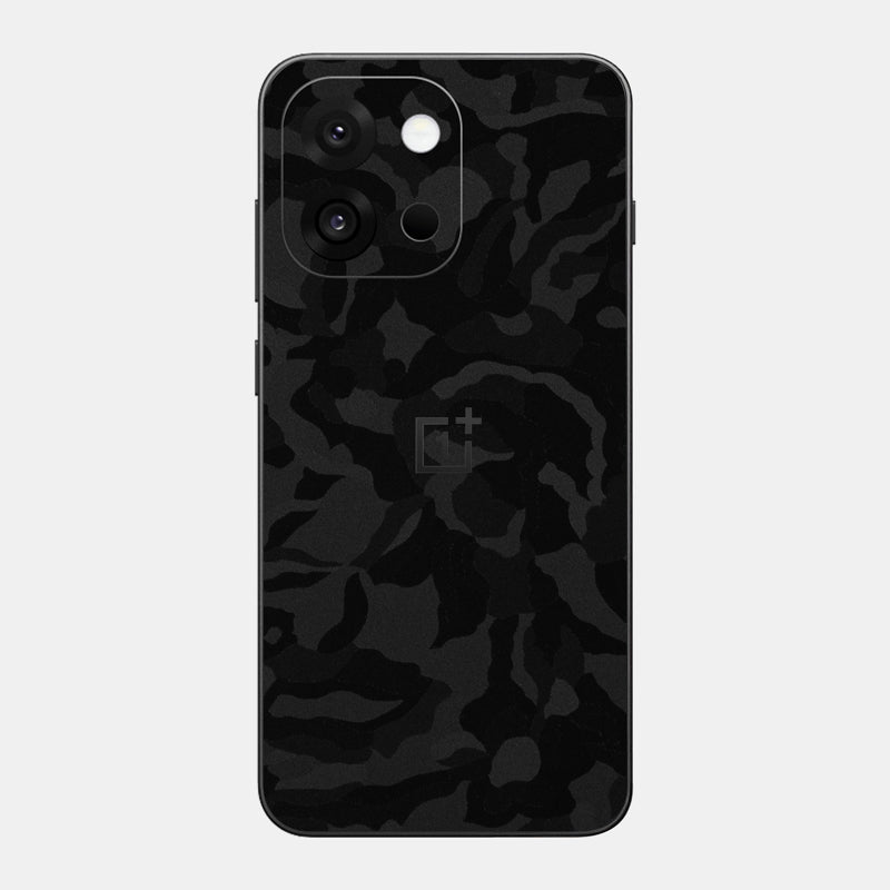 Black Camo Glass Back