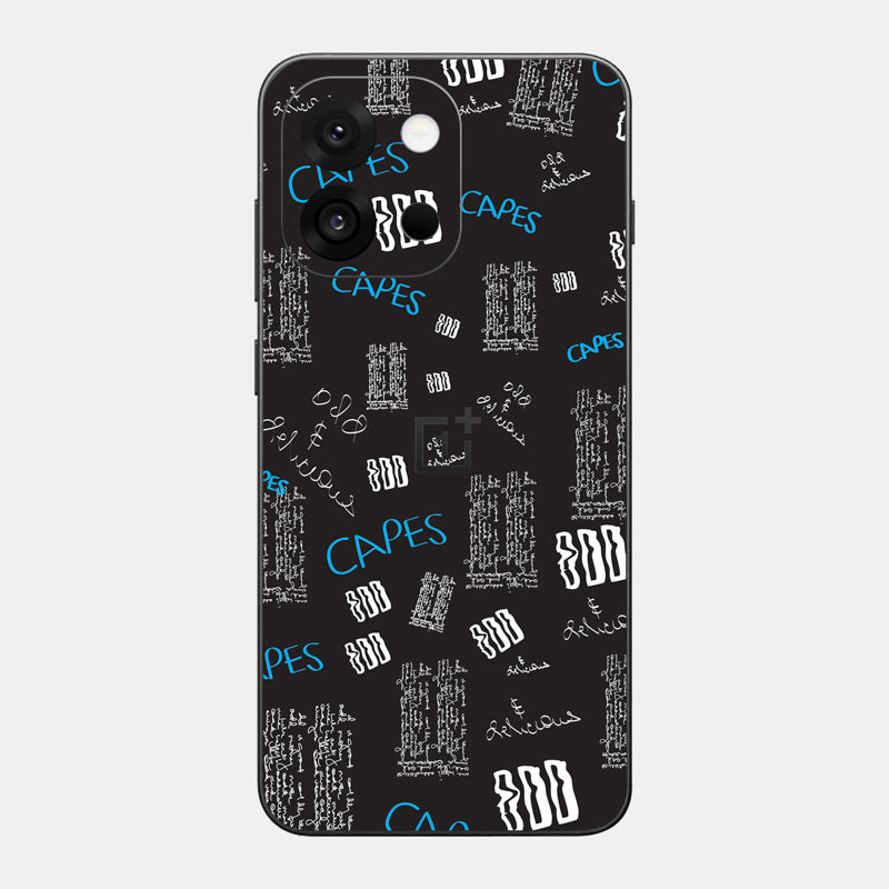 Black Scribble Glass Back