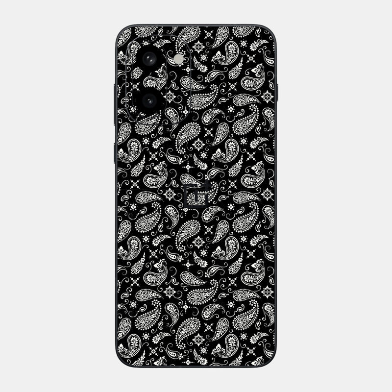 Black Paisley Glass Back