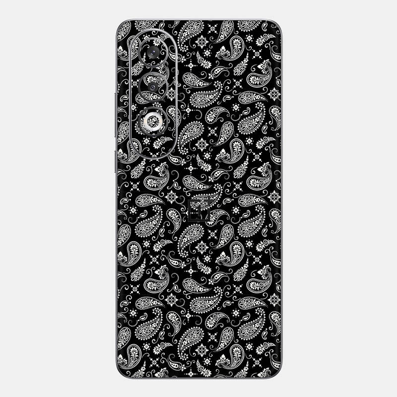 Black Paisley Glass Back