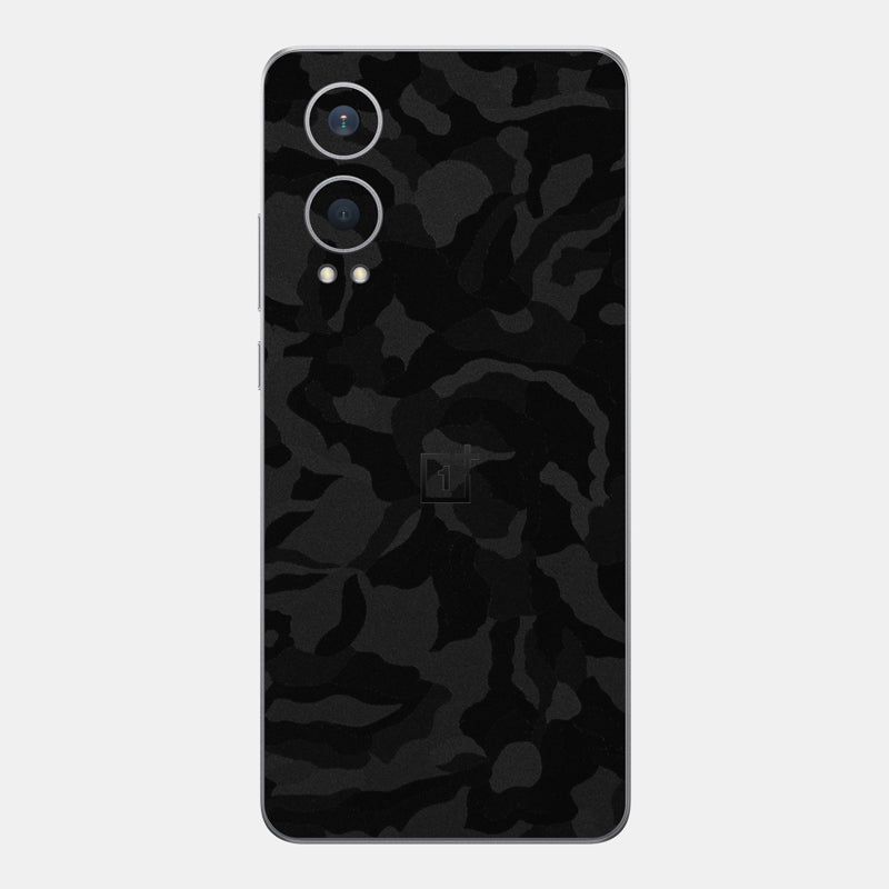 Black Camo Glass Back