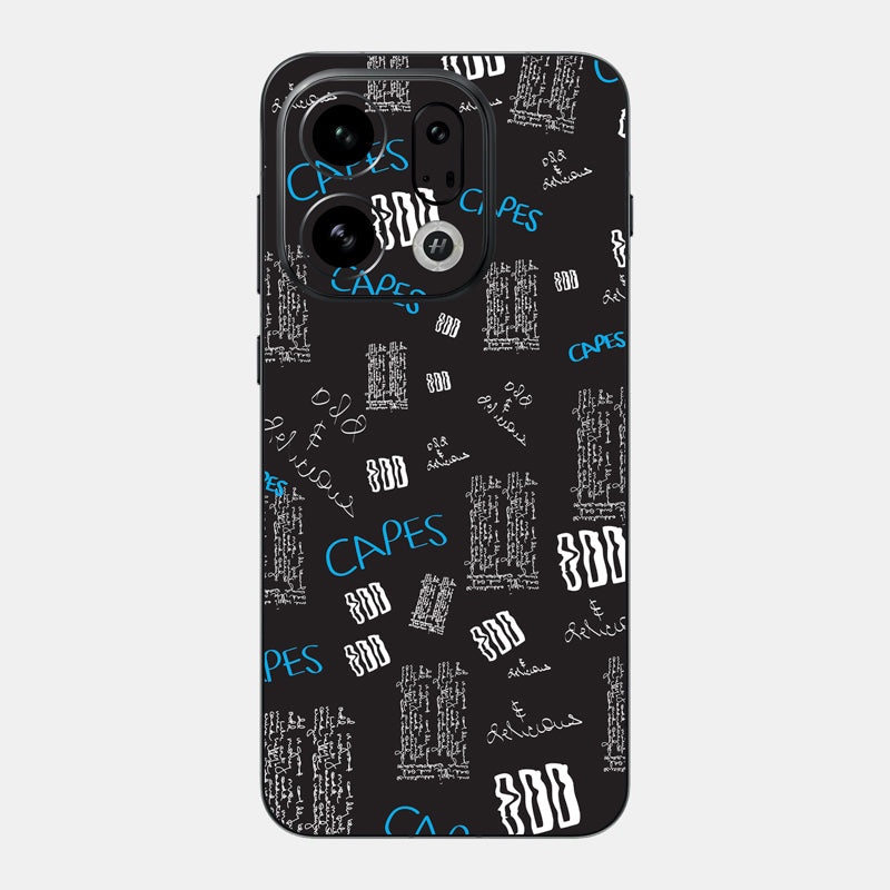 Black Scribble Glass Back