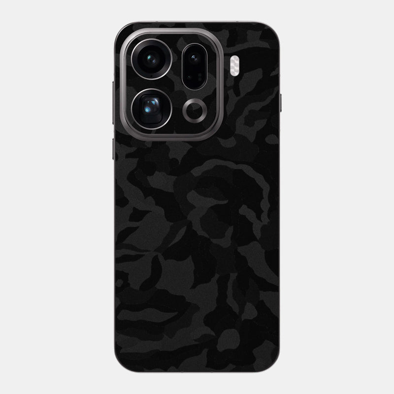 Black Camo Glass Back