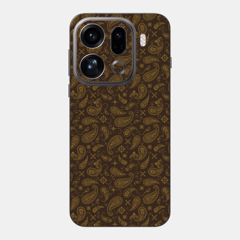 Brown Paisley Glass Back