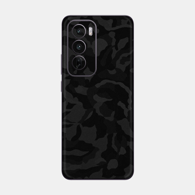 Black Camo Glass Back