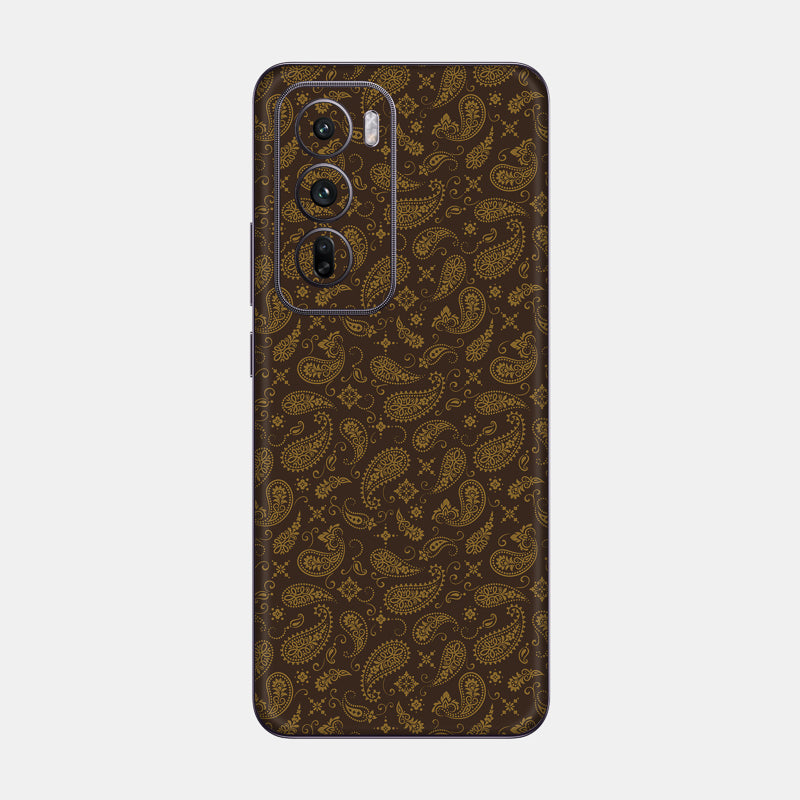 Brown Paisley Glass Back