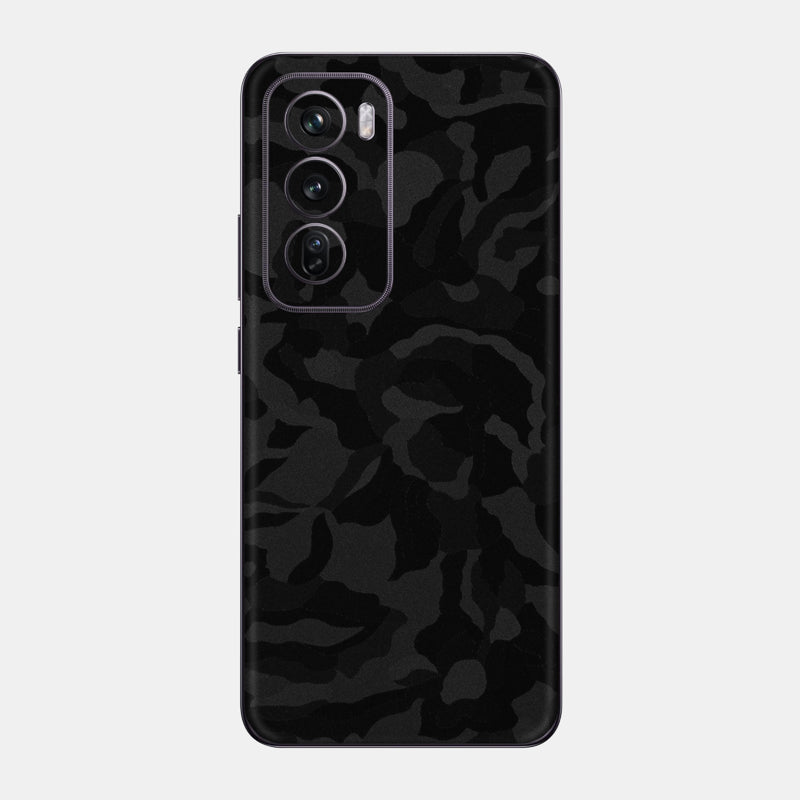 Black Camo Glass Back