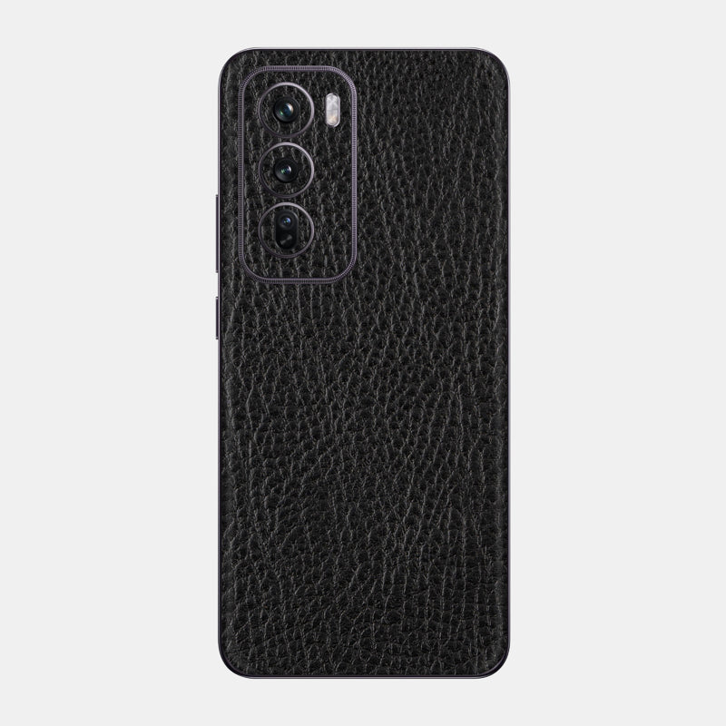 Black Leather Glass Back