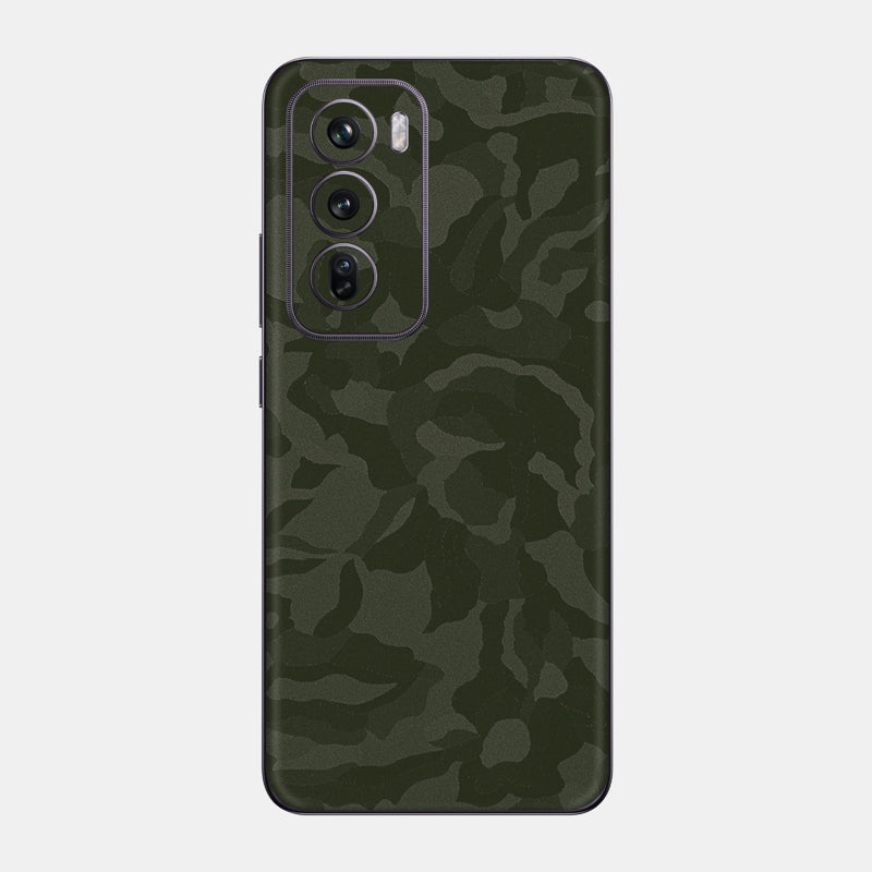 Green Camo Glass Back